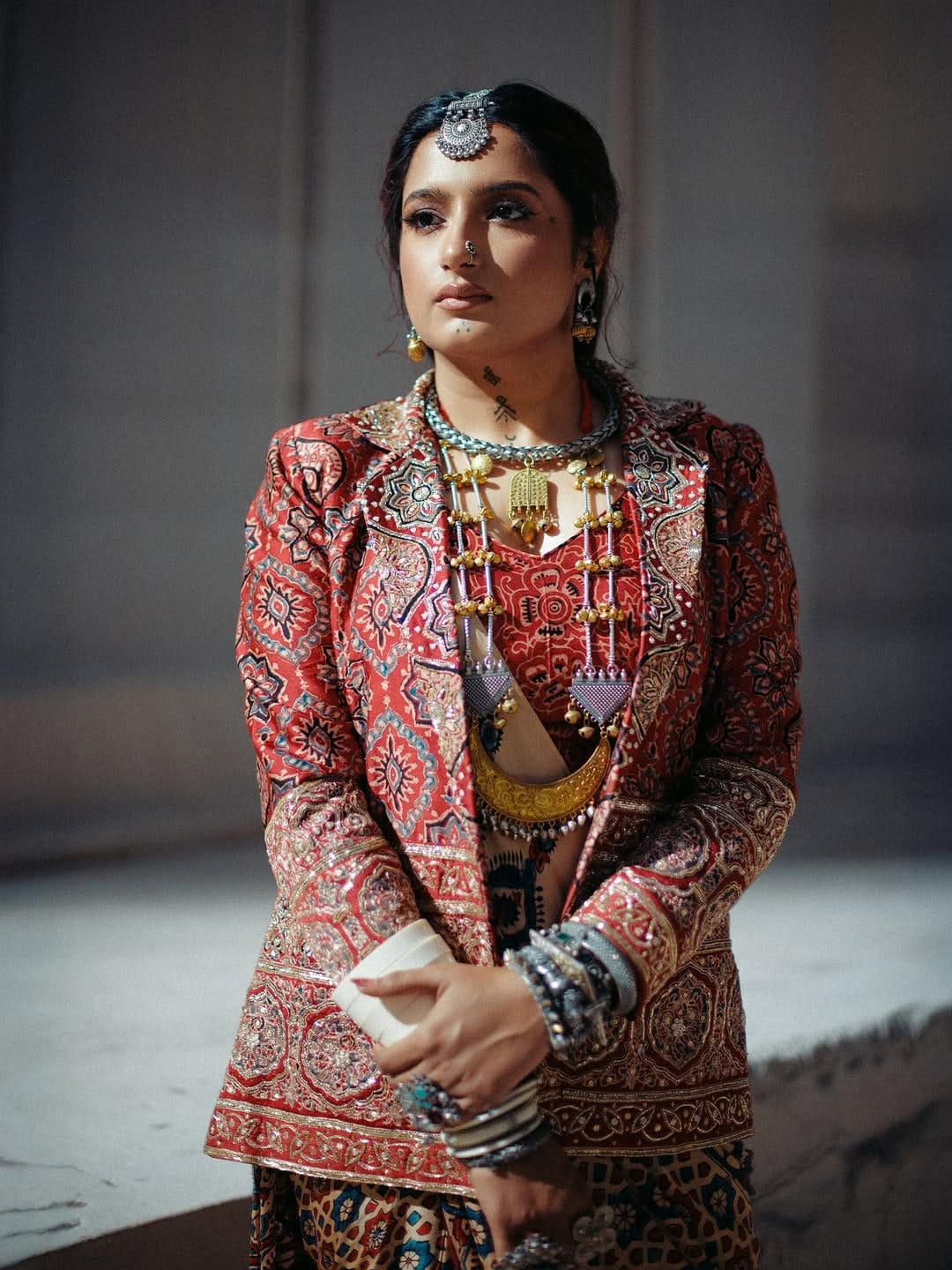Meetha Khara Blazer + Zenia Saree