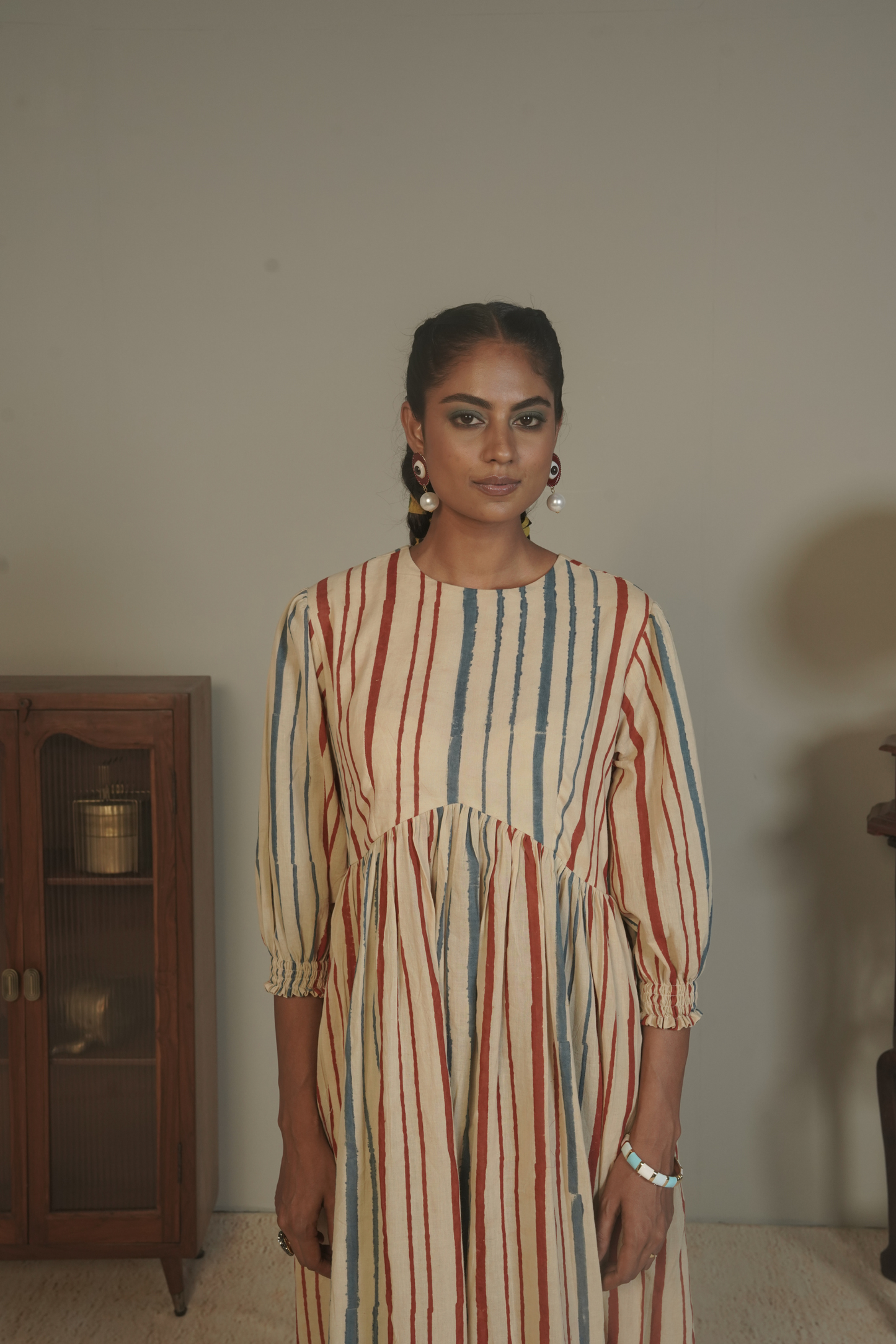 Palette Line Ajrakh Cotton Dress – Ira