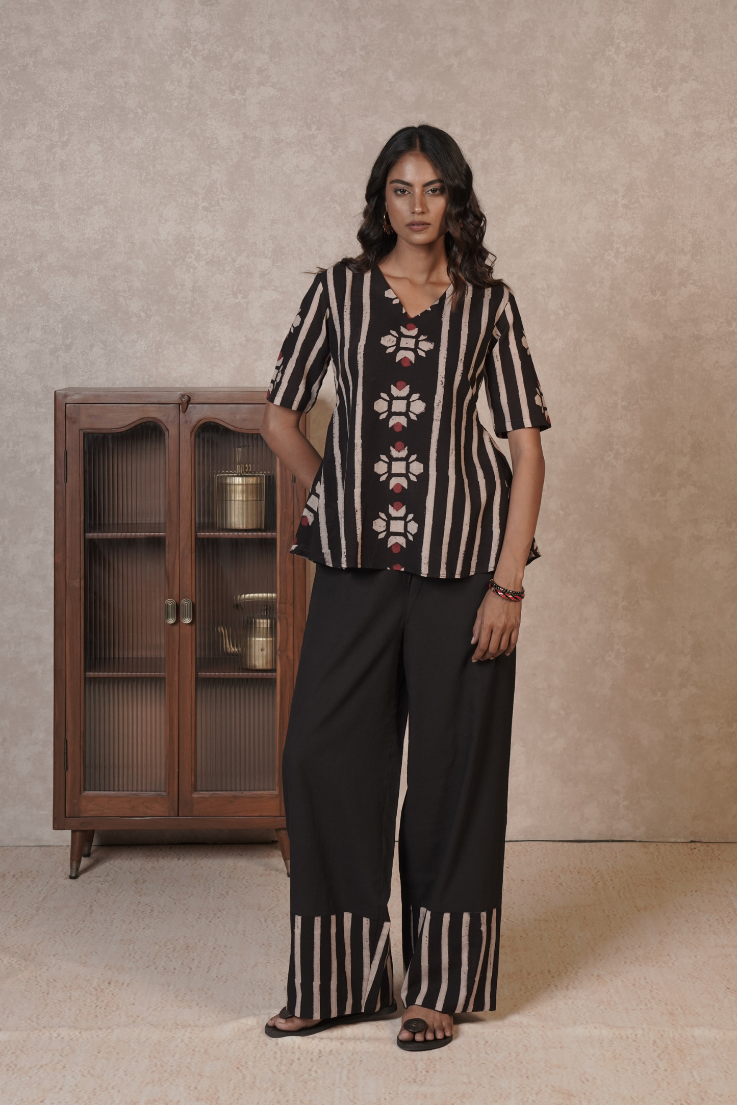 Bloomline Ajrakh Cotton Co-ord Set – Meher