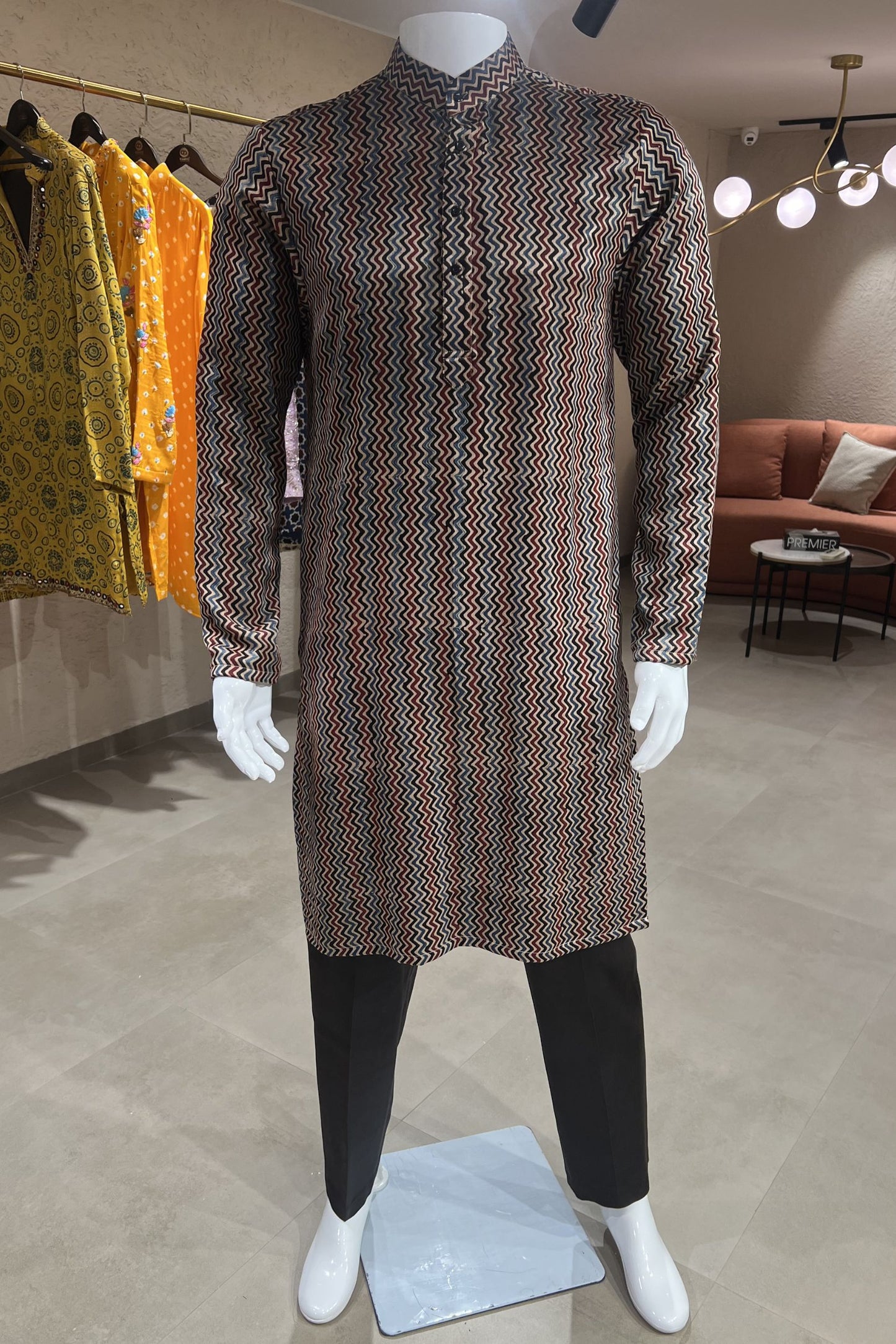Rajsi Chevron Modal Silk Kurta Set