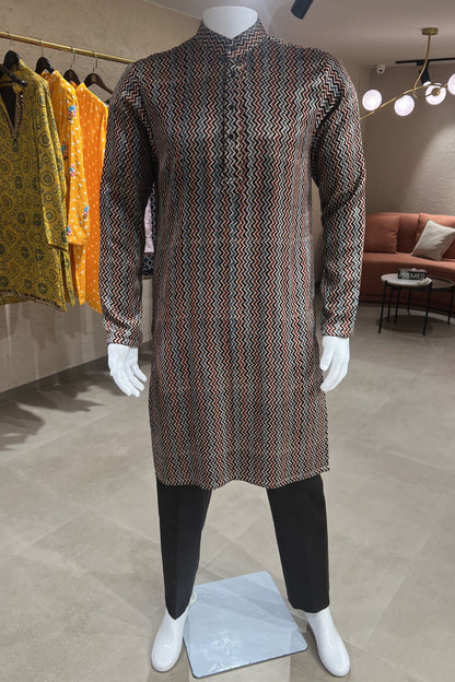 Rajsi Chevron Modal Silk Kurta Set