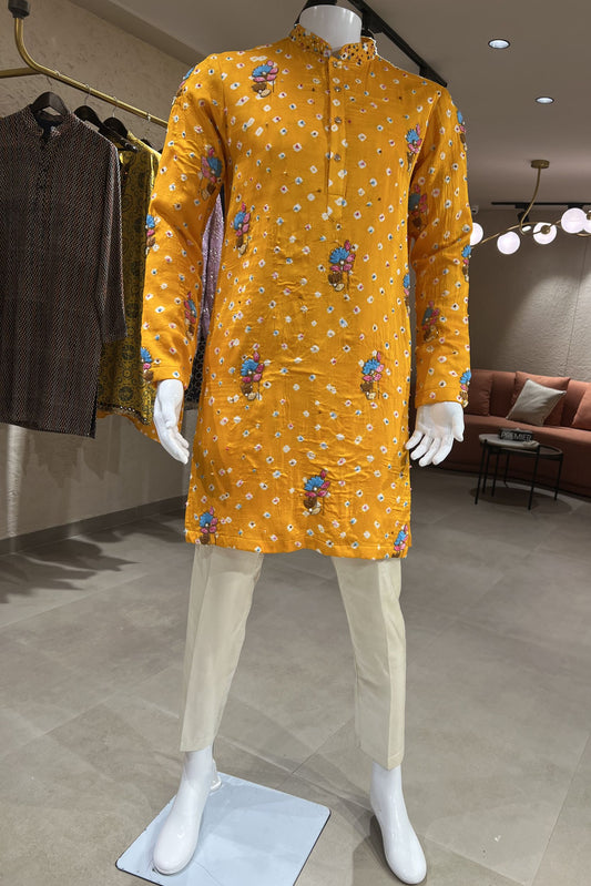 Gulnaar Bandhani Modal Silk Kurta Set