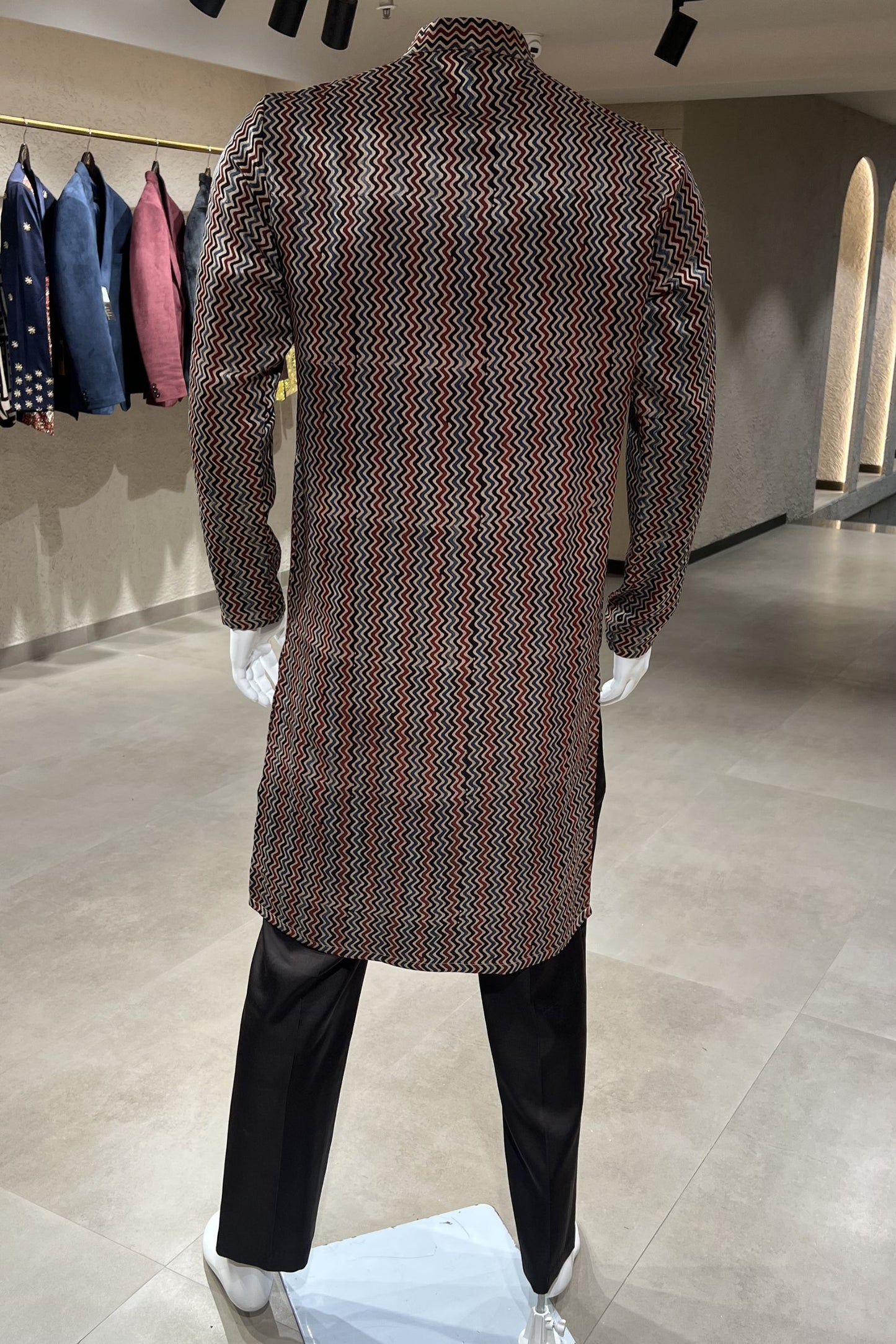 Rajsi Chevron Modal Silk Kurta Set