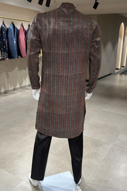 Rajsi Chevron Modal Silk Kurta Set