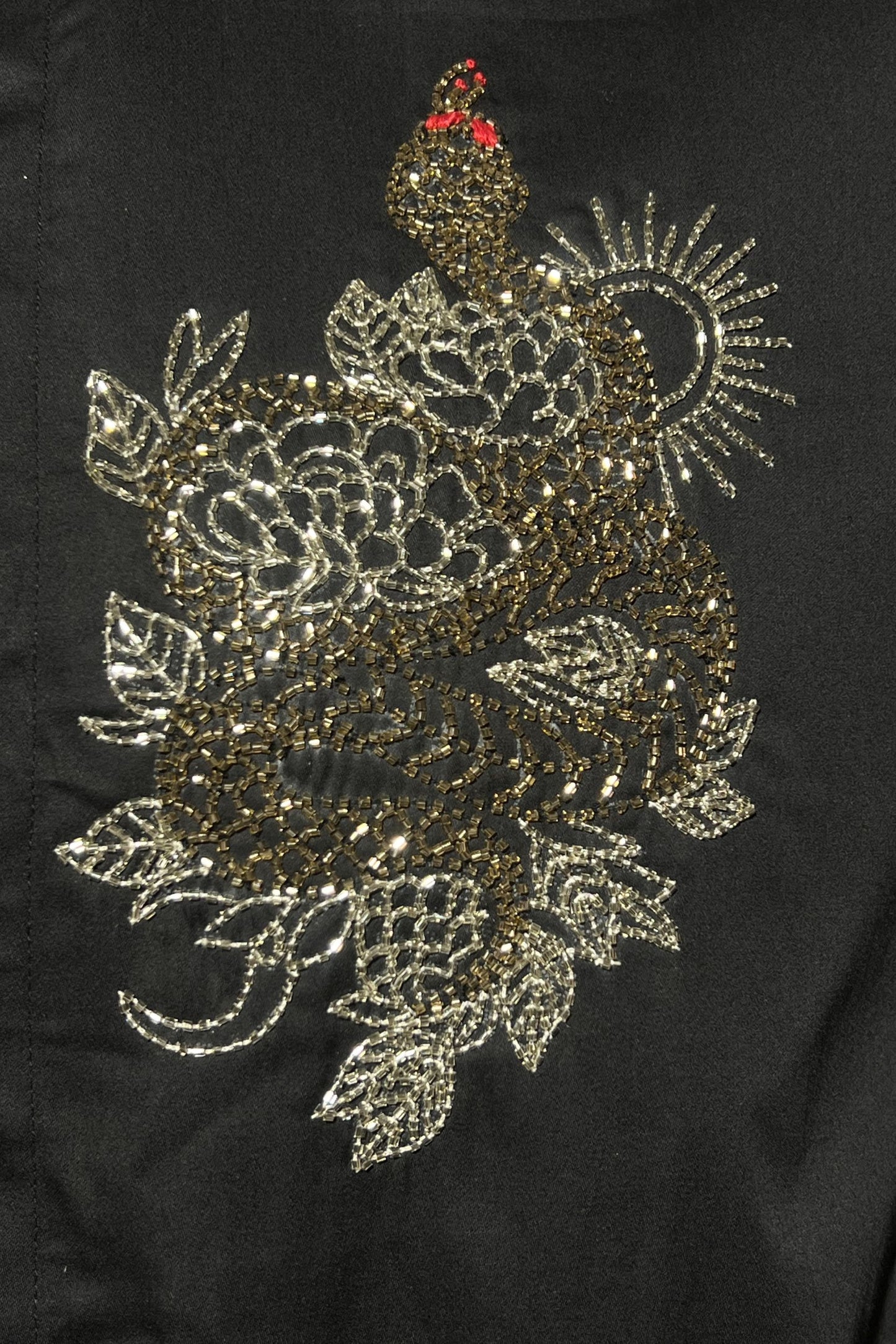 Men's Black Hand Embroidered Shirt – Serpent Majesty