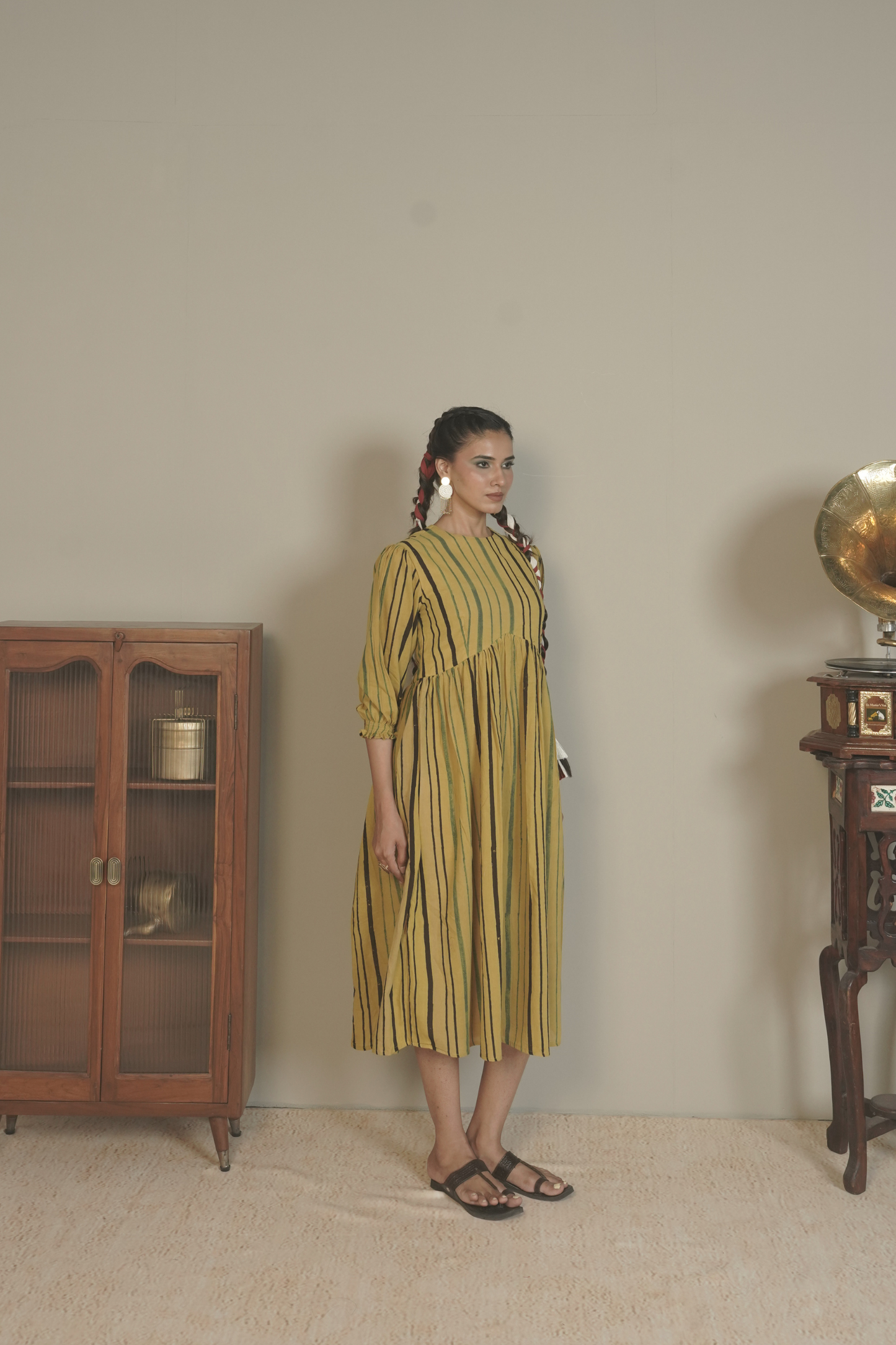Sunline Ajrakh Cotton Dress – Aira