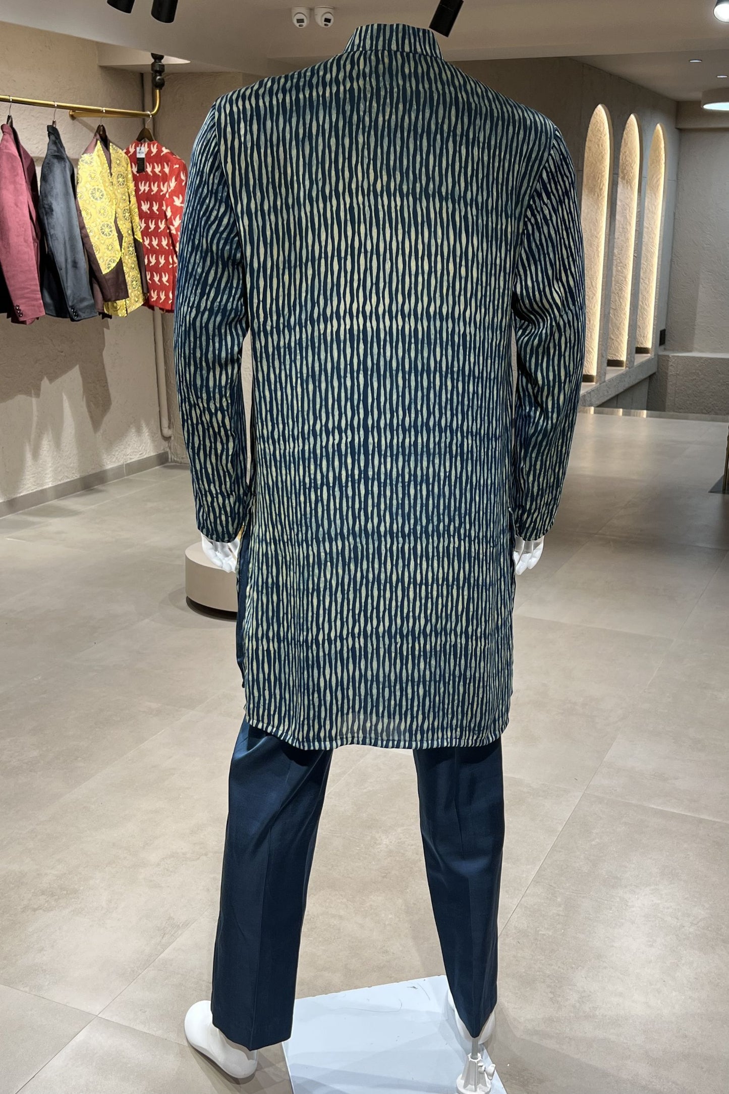 Indigo Rhythm Modal Silk Kurta Bottom Set – Midnight Blue