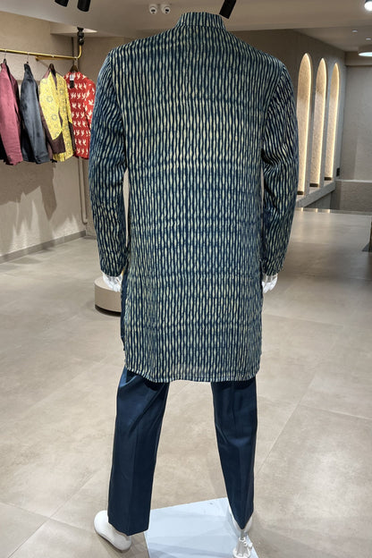 Indigo Rhythm Modal Silk Kurta Bottom Set – Midnight Blue