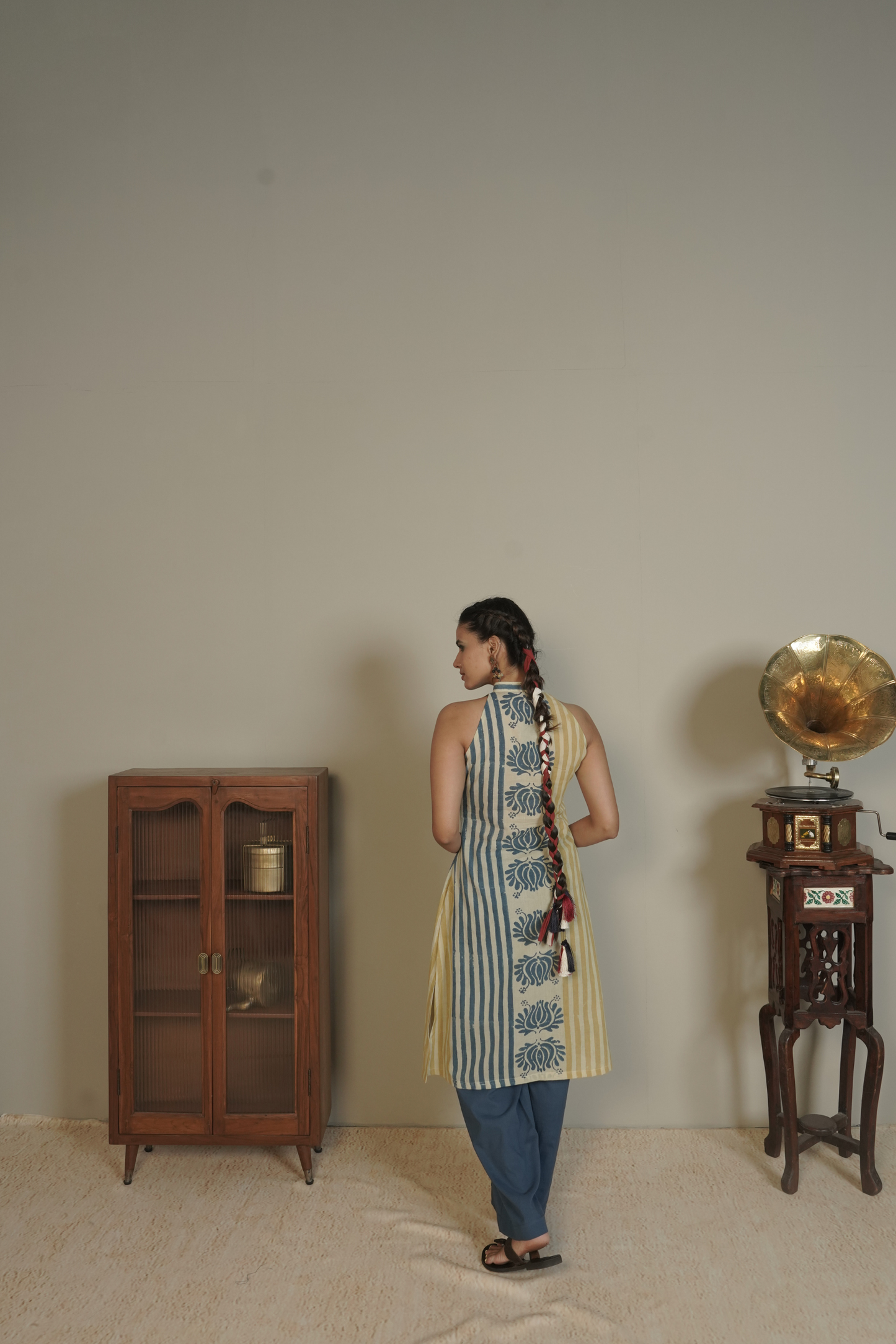 Column Lotus Ajrakh Cotton Kurta Bottom Set – Sira