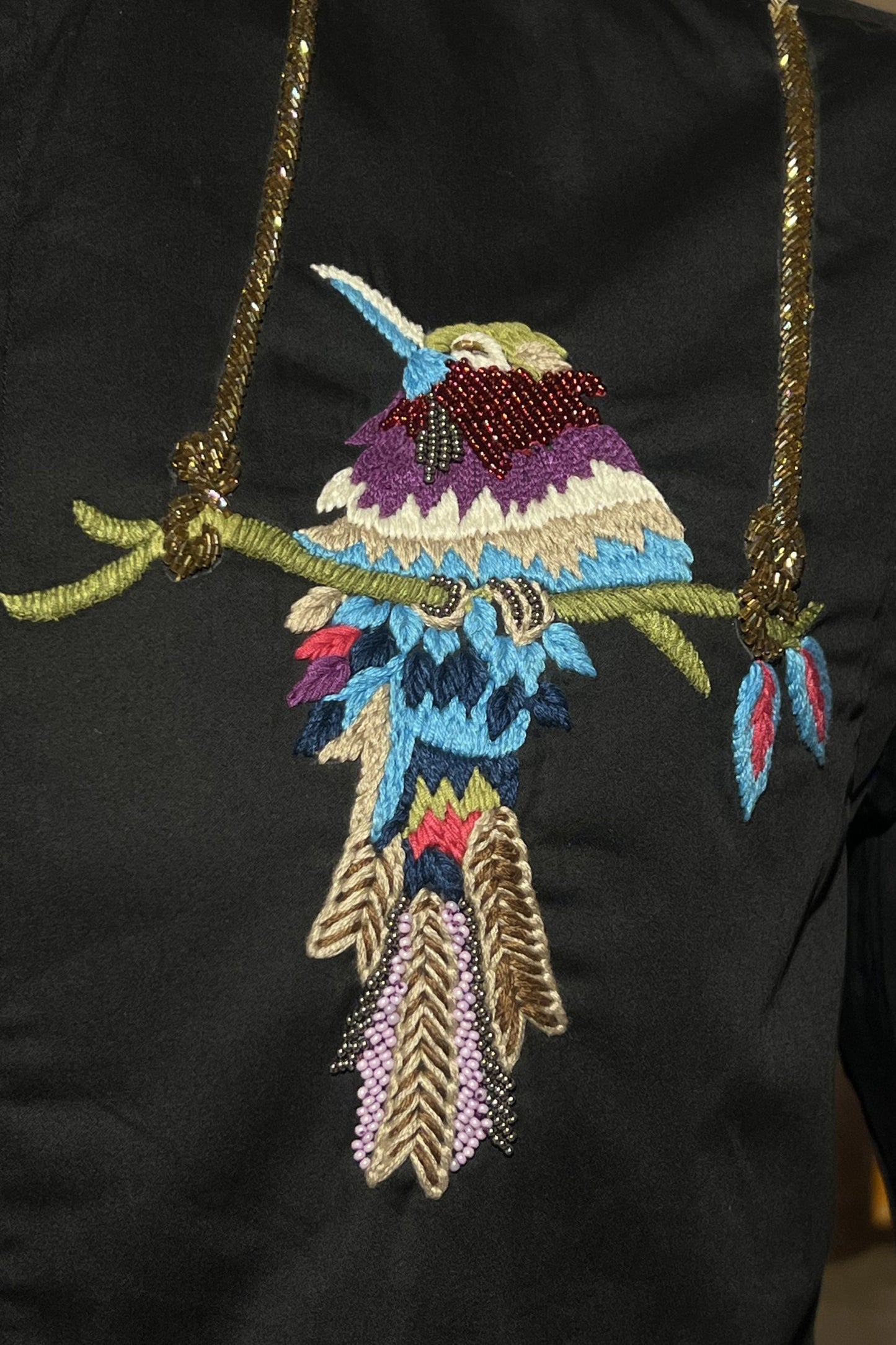 Men's Black Hand Embroidered Shirt – Songbird Haven