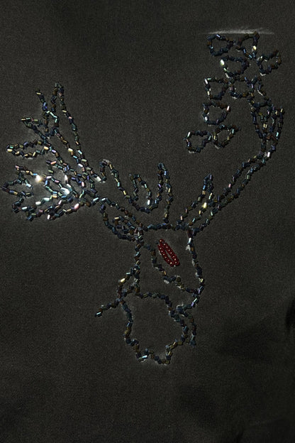 Men's Black Hand Embroidered Shirt – Majestic Antlers