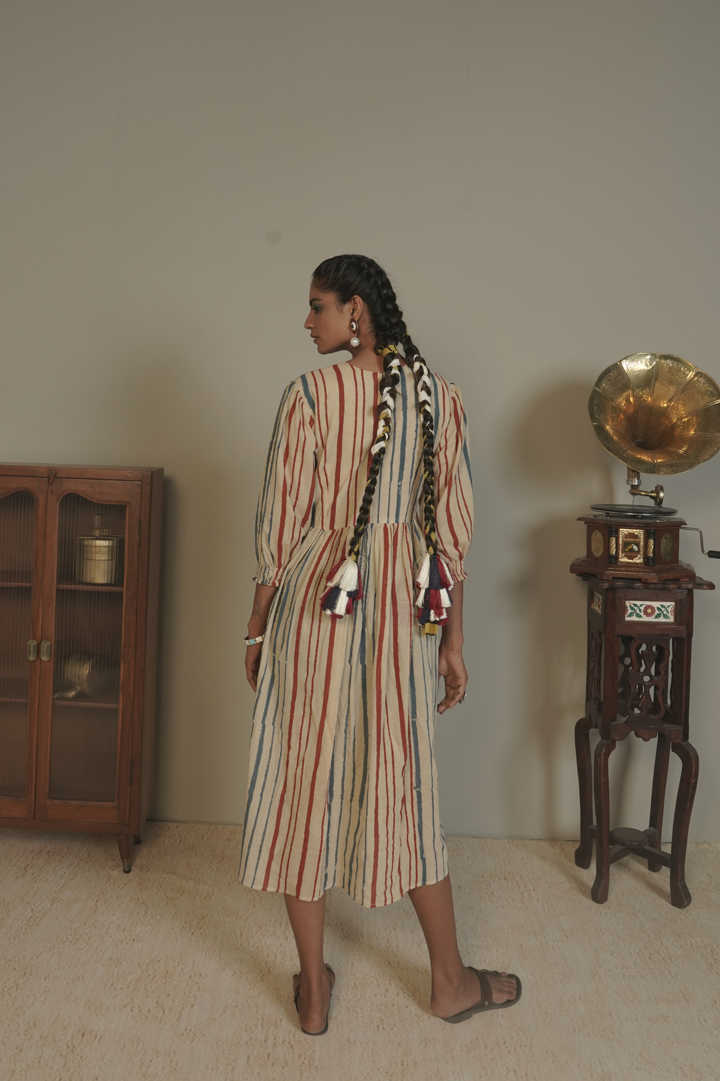 Palette Line Ajrakh Cotton Dress – Ira