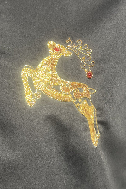 Men's Black Hand Embroidered Shirt – Golden Grace