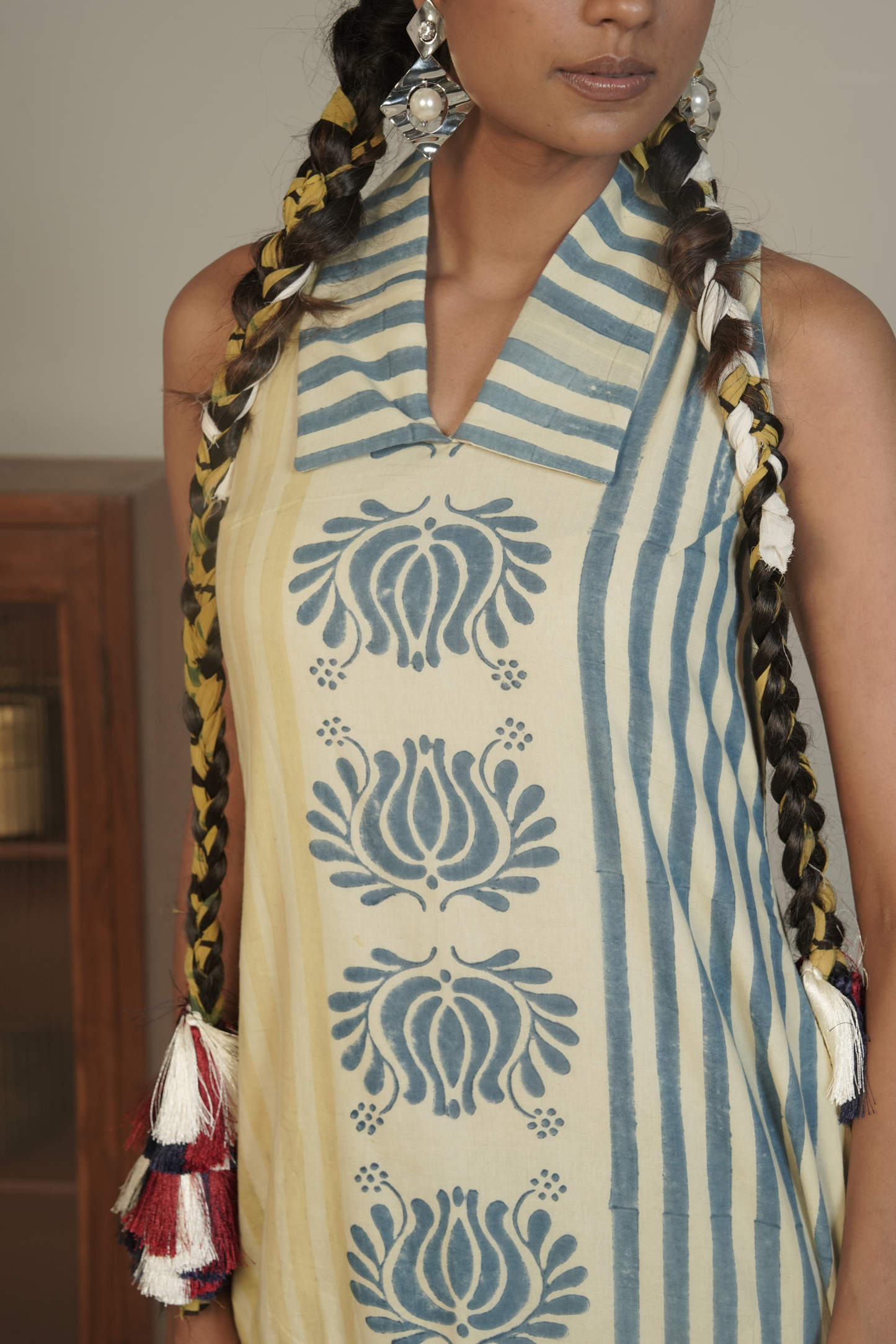Sunpetal Ajrakh Cotton Dress – Veya