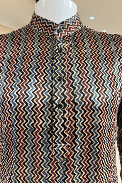 Rajsi Chevron Modal Silk Kurta Set
