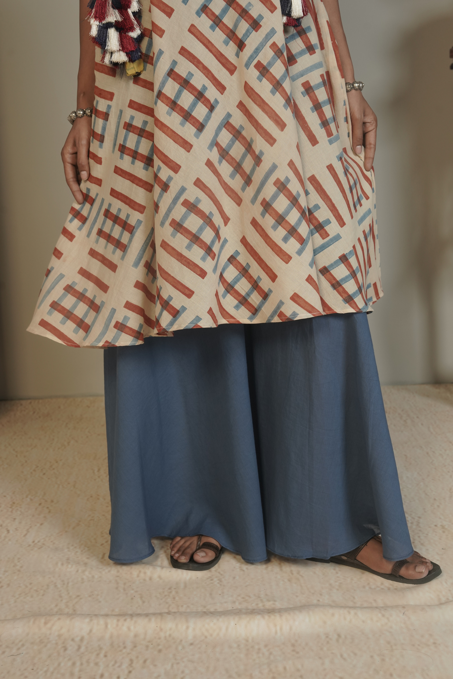 Crossplay Ajrakh Cotton Kurta Plazo Set – Nyra