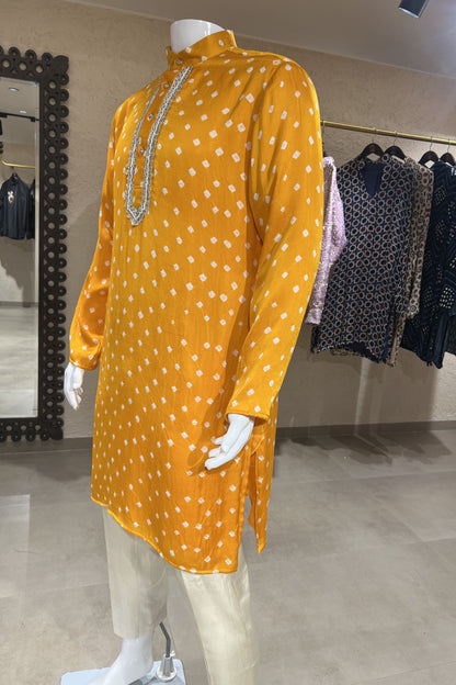 Bandhani Modal Silk Kurta Set