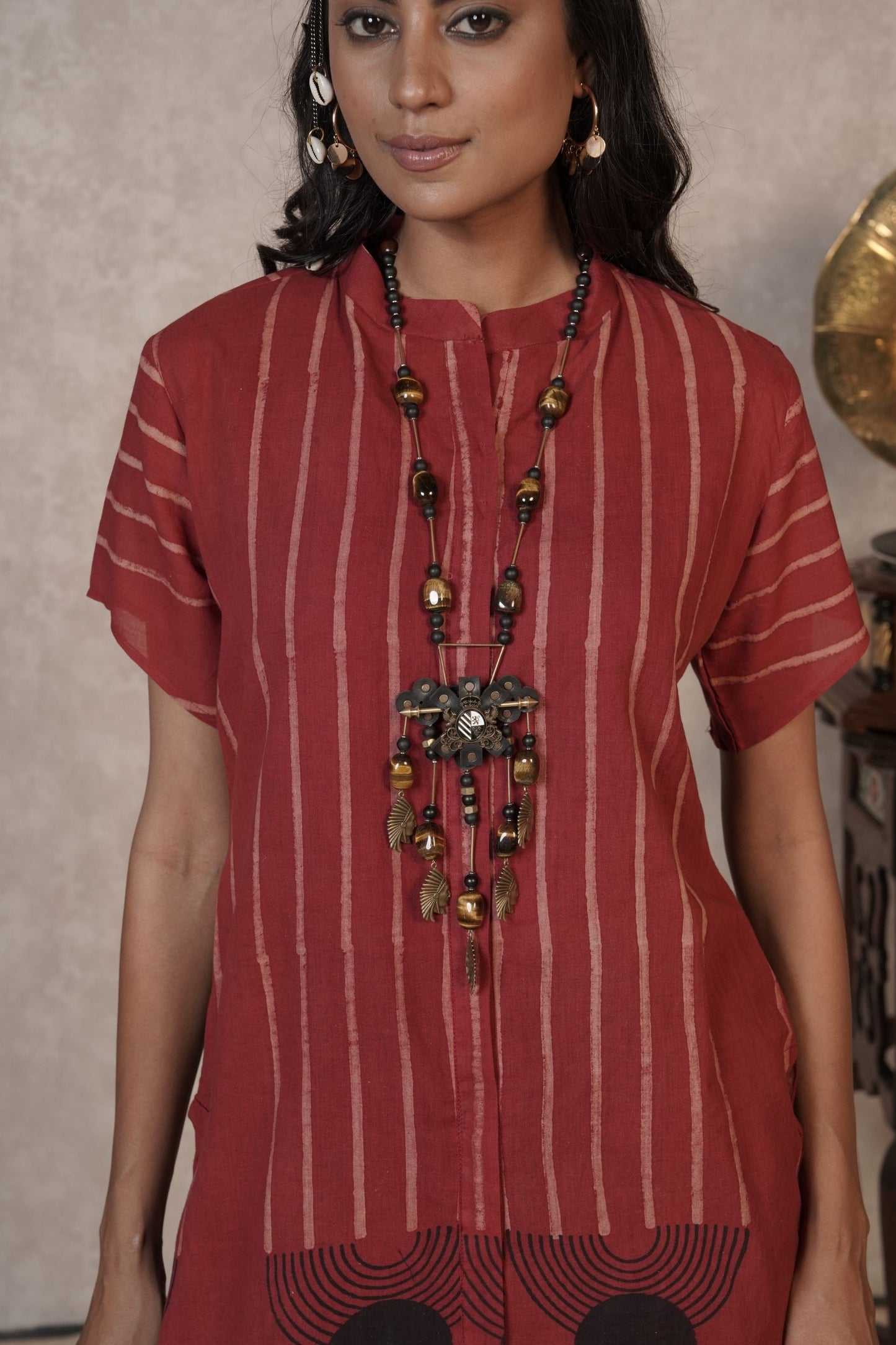 Rust Rhythm Ajrakh Cotton Kurti