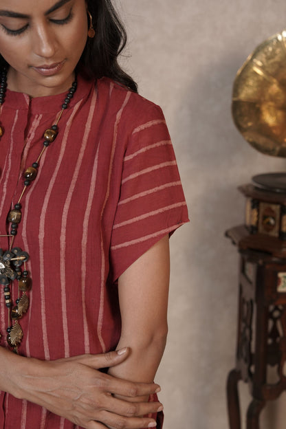 Rust Rhythm Ajrakh Cotton Kurti