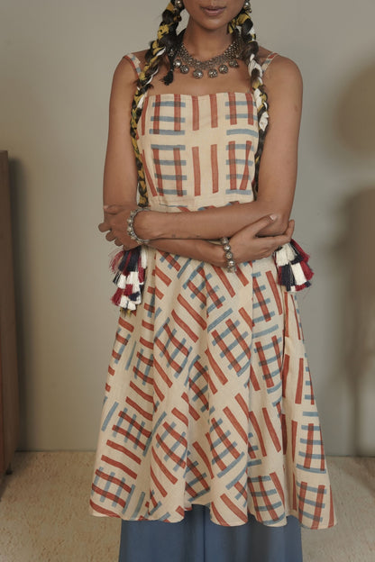 Crossplay Ajrakh Cotton Kurti