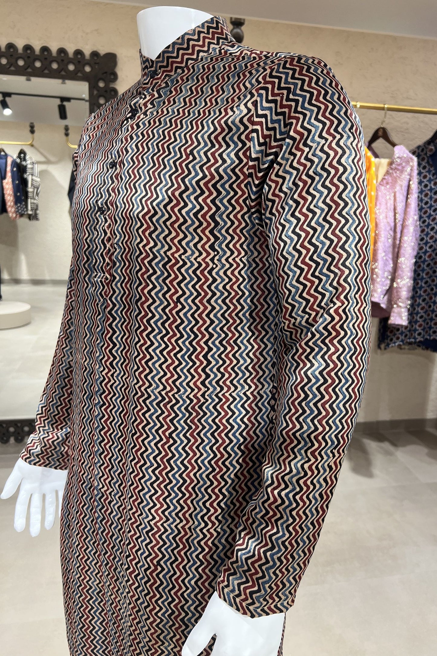Rajsi Chevron Modal Silk Kurta Set
