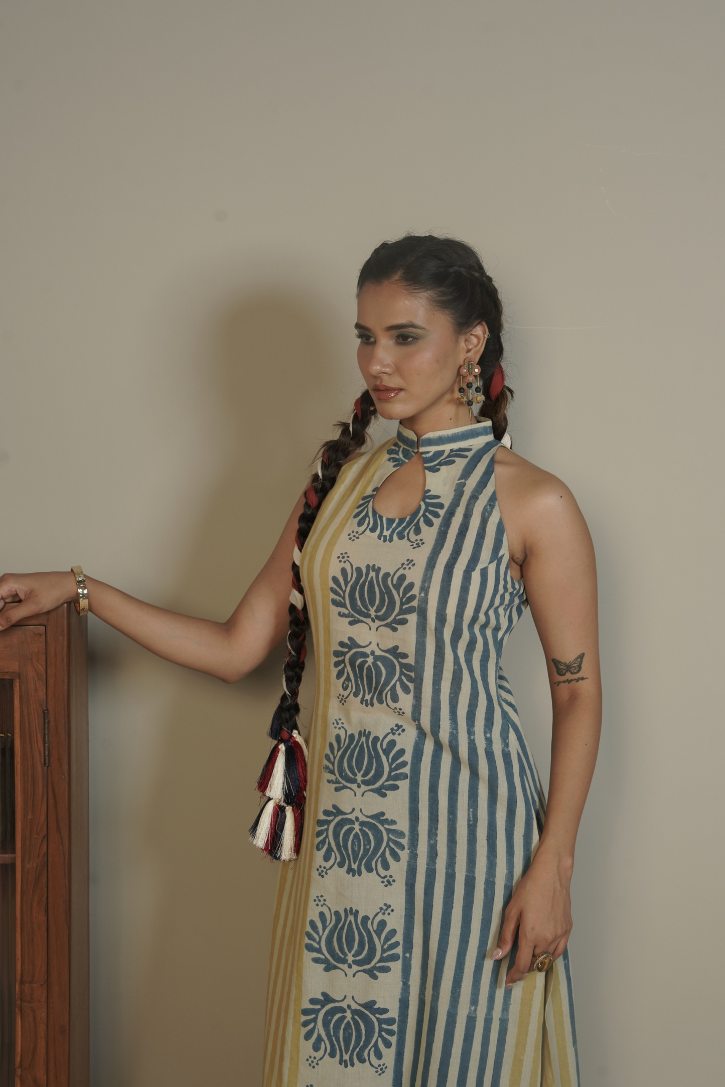 Column Lotus Ajrakh Cotton Kurta Bottom Set – Sira