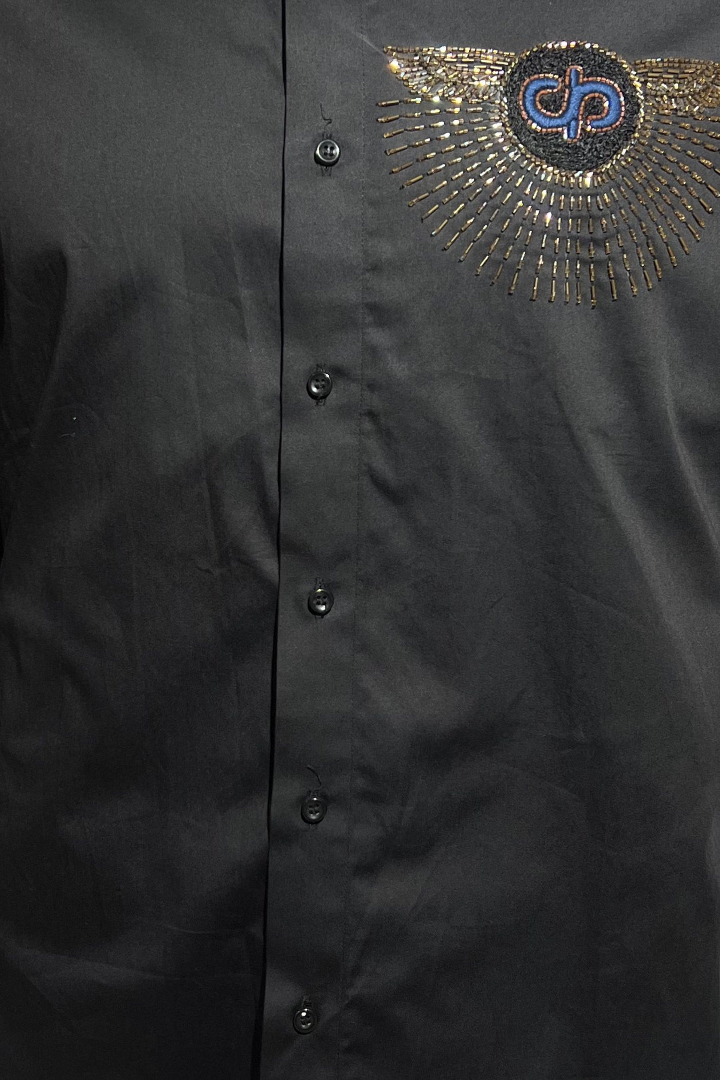 Men's Black Hand Embroidered Shirt – Celestial Crest