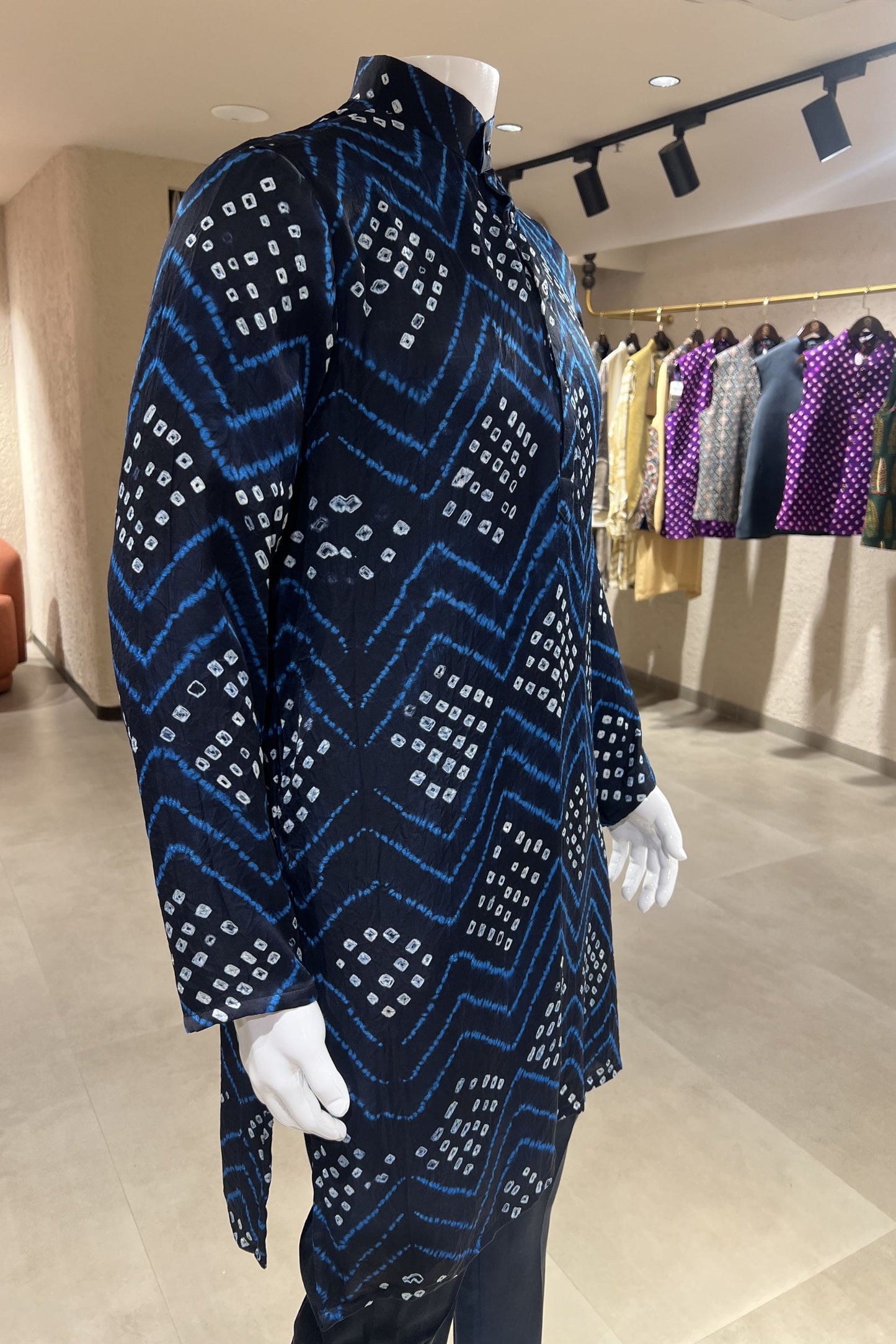 Bandhani Neel Modal Silk Kurta Set