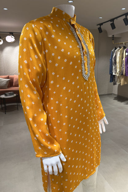 Bandhani Modal Silk Kurta Set