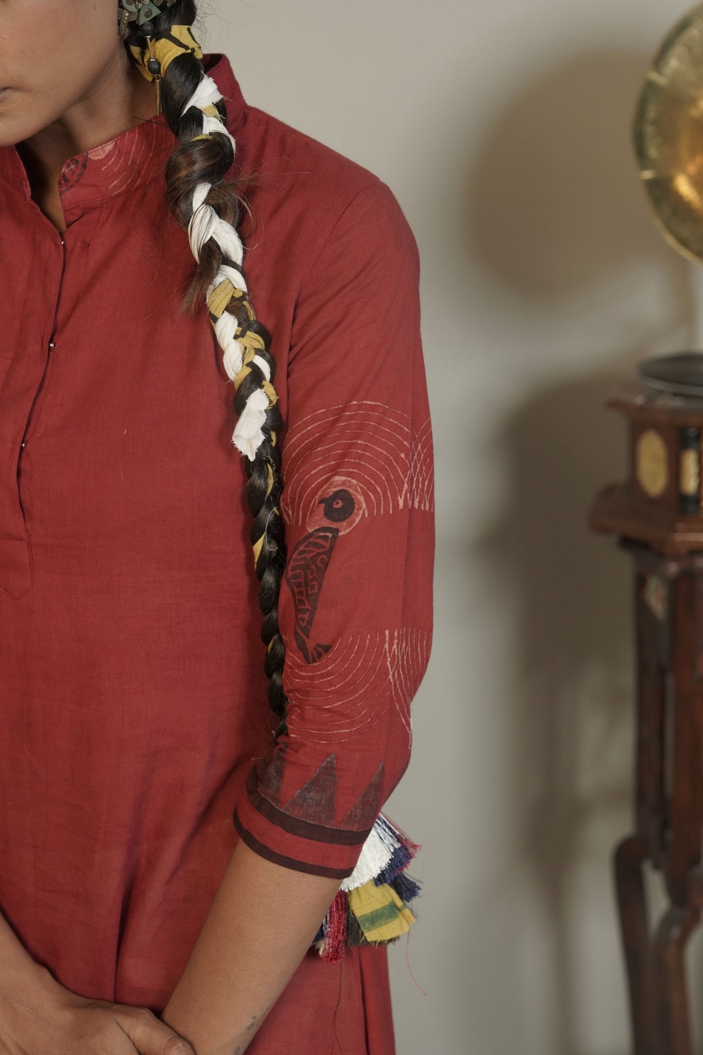 Ember Root Ajrakh Cotton Kurti