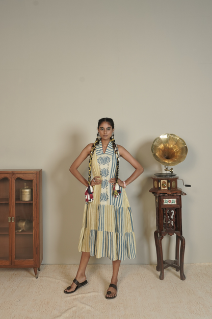 Sunpetal Ajrakh Cotton Dress – Veya