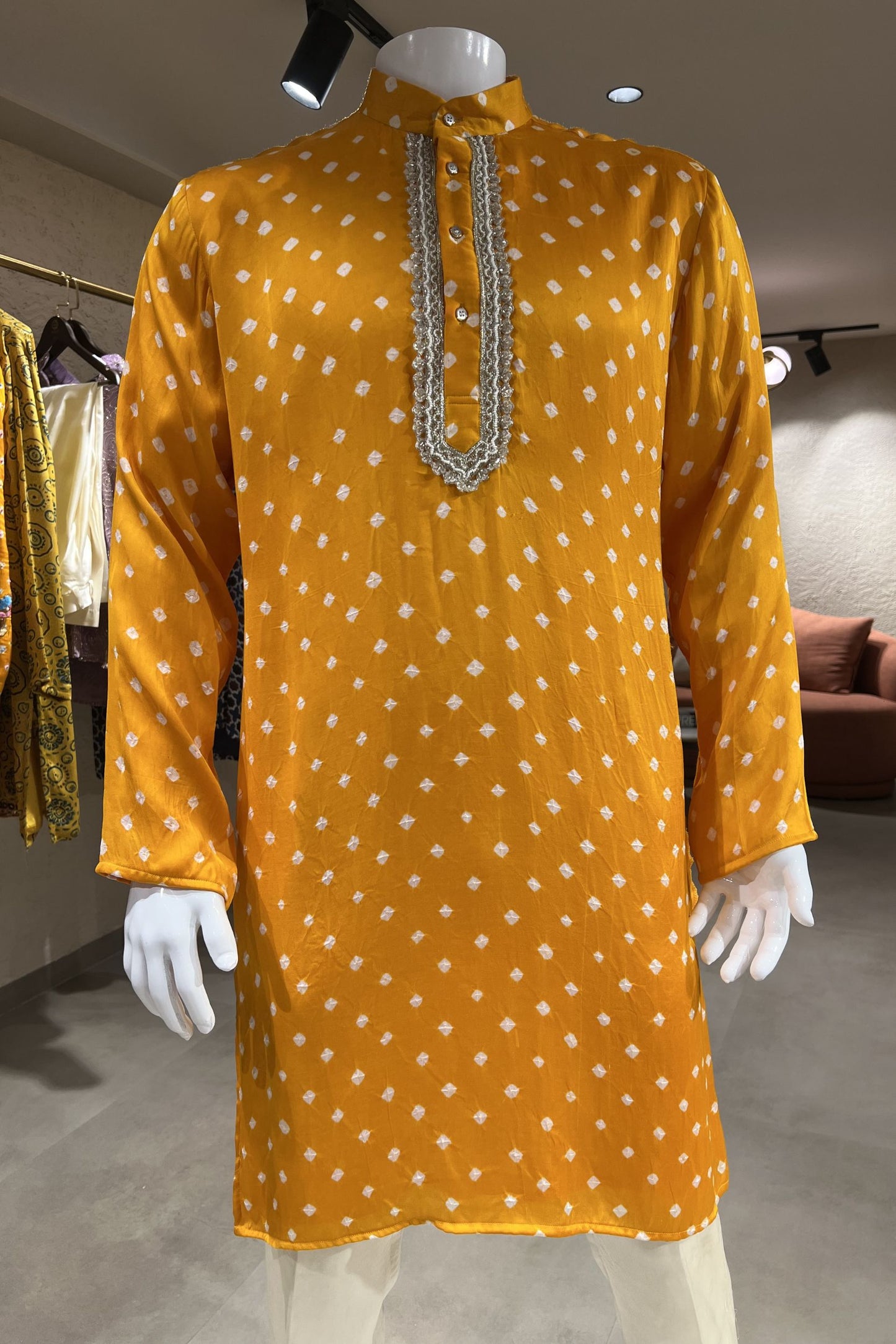 Bandhani Modal Silk Kurta Set