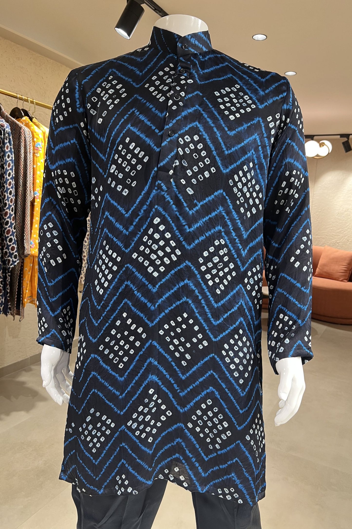 Bandhani Neel Modal Silk Kurta Set