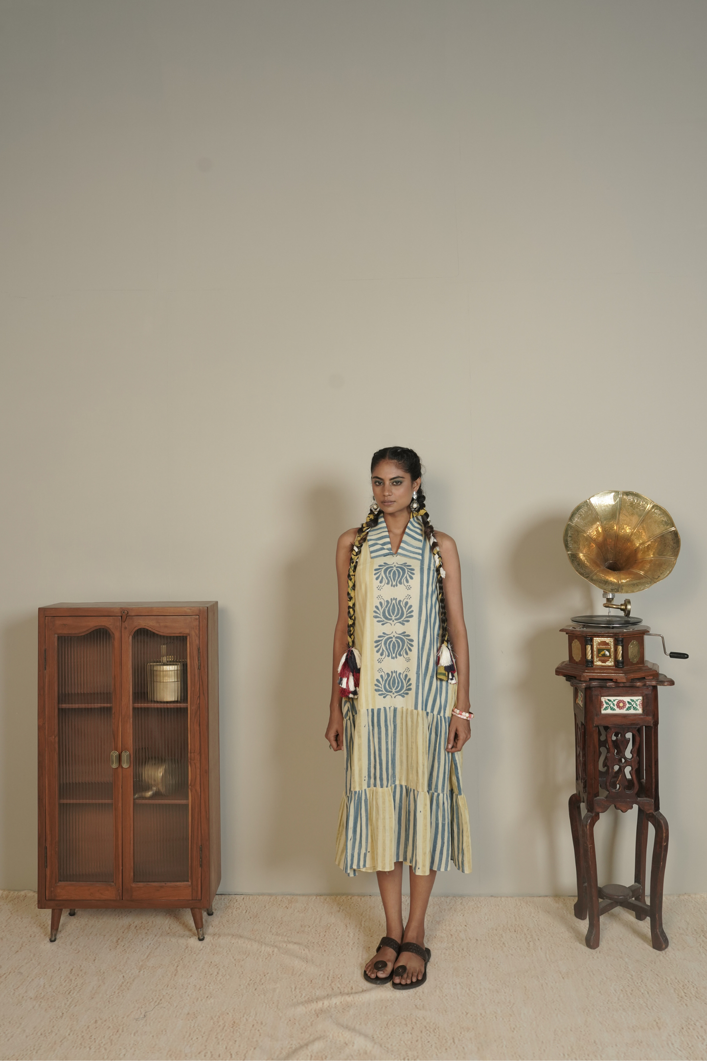 Sunpetal Ajrakh Cotton Dress – Veya
