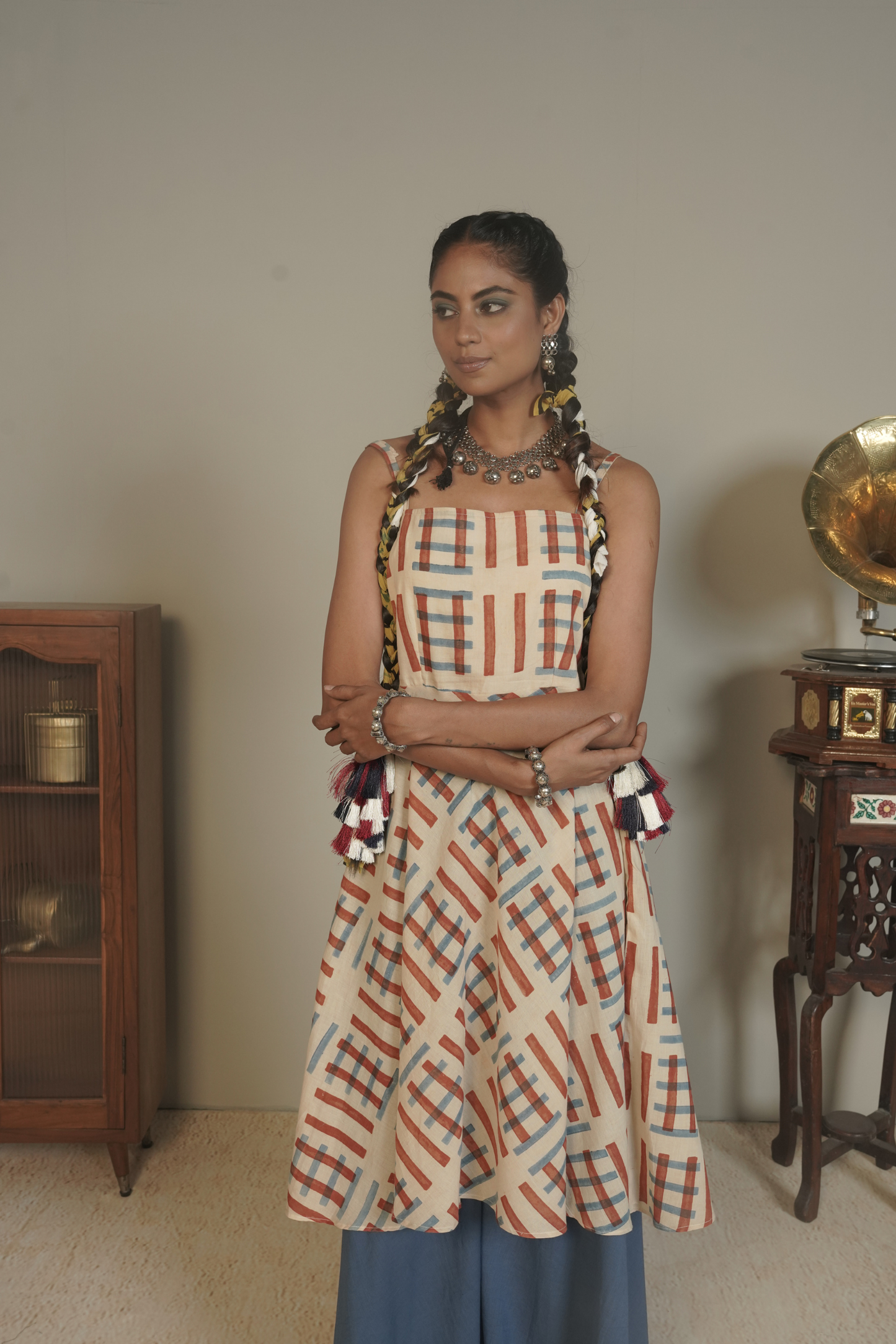 Crossplay Ajrakh Cotton Kurta Plazo Set – Nyra
