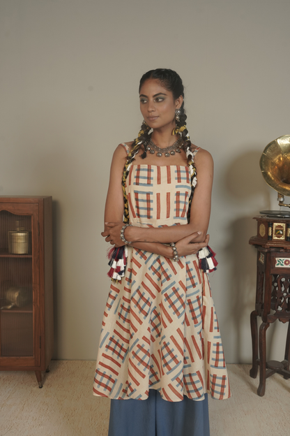 Crossplay Ajrakh Cotton Kurta Plazo Set – Nyra