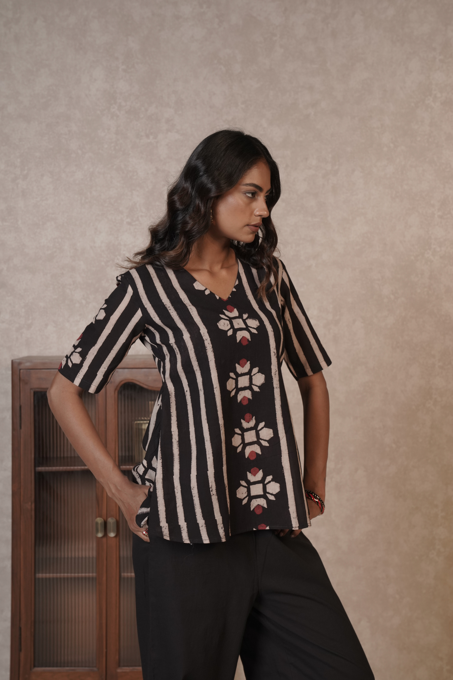 Bloomline Ajrakh Cotton Co-ord Set – Meher