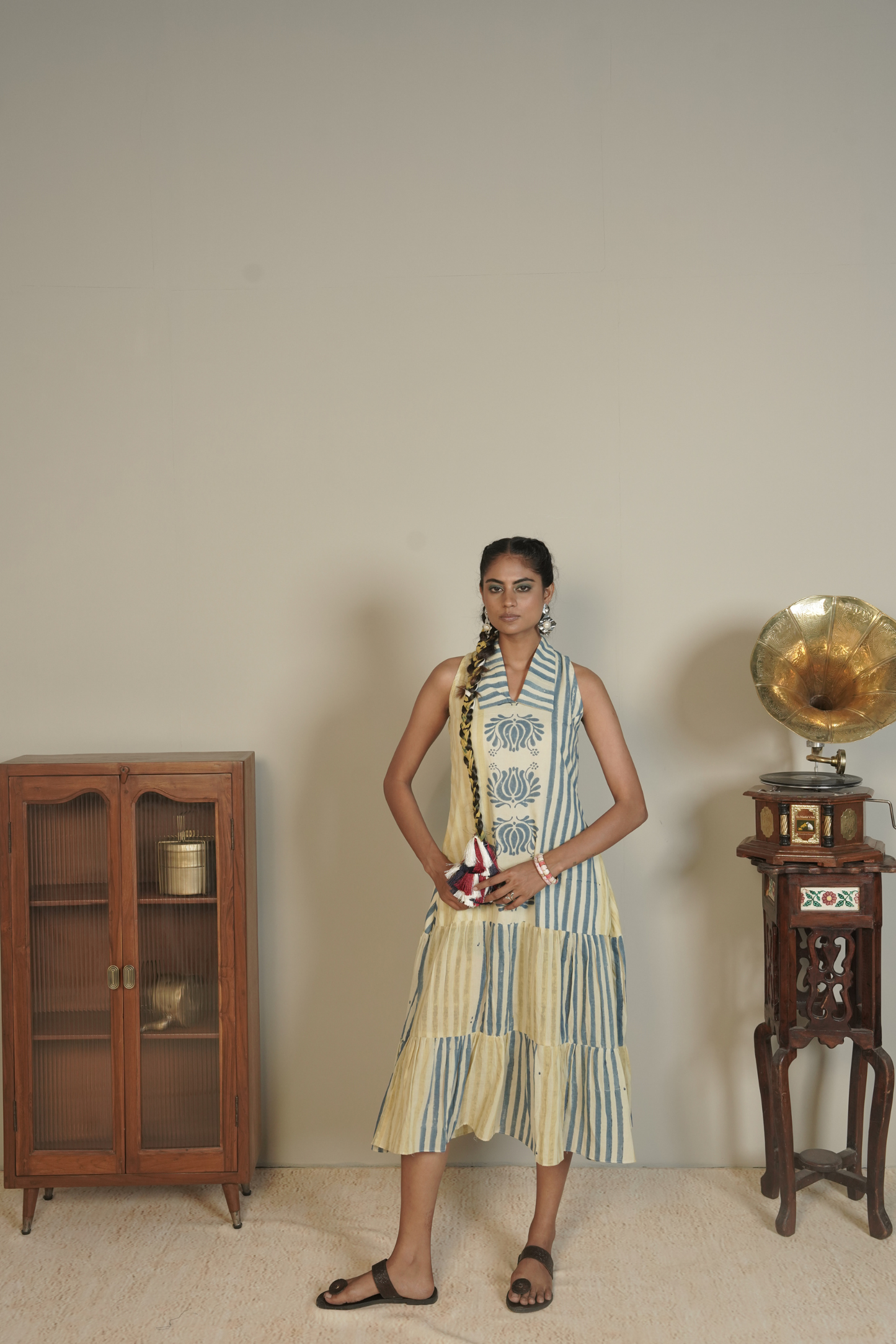 Sunpetal Ajrakh Cotton Dress – Veya