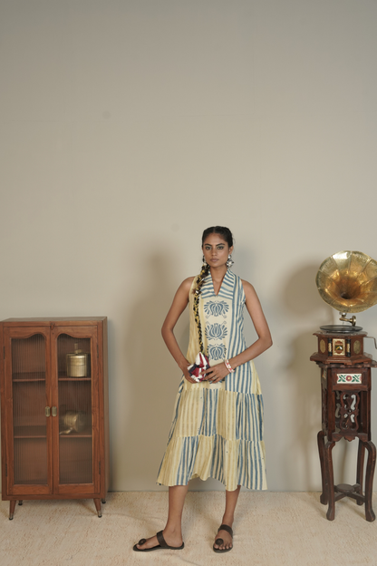 Sunpetal Ajrakh Cotton Dress – Veya