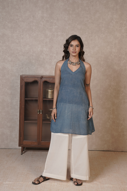 Skyline Open Back Ajrakh Cotton Kurta Plazo Set – Eira