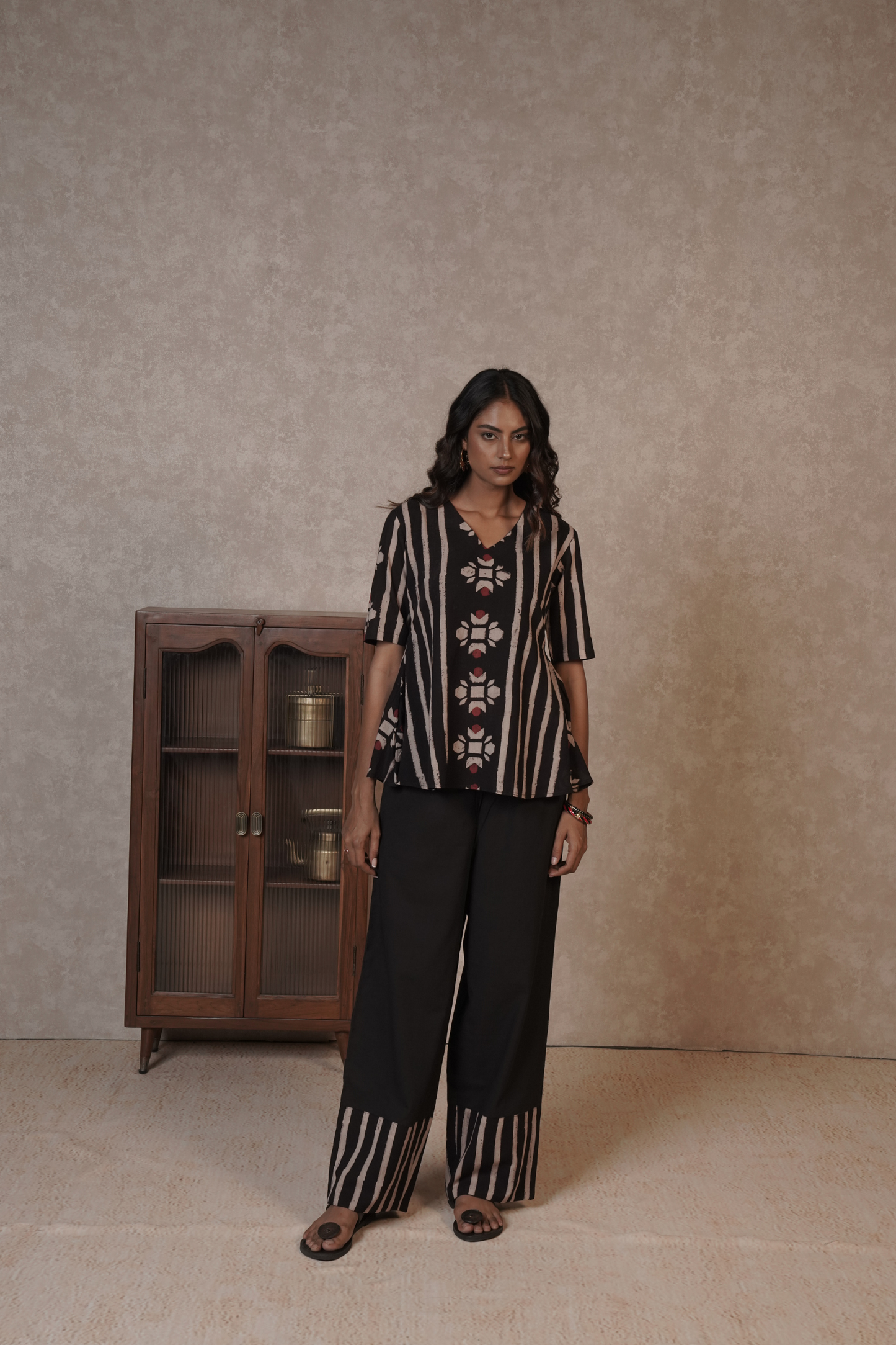 Bloomline Ajrakh Cotton Co-ord Set – Meher