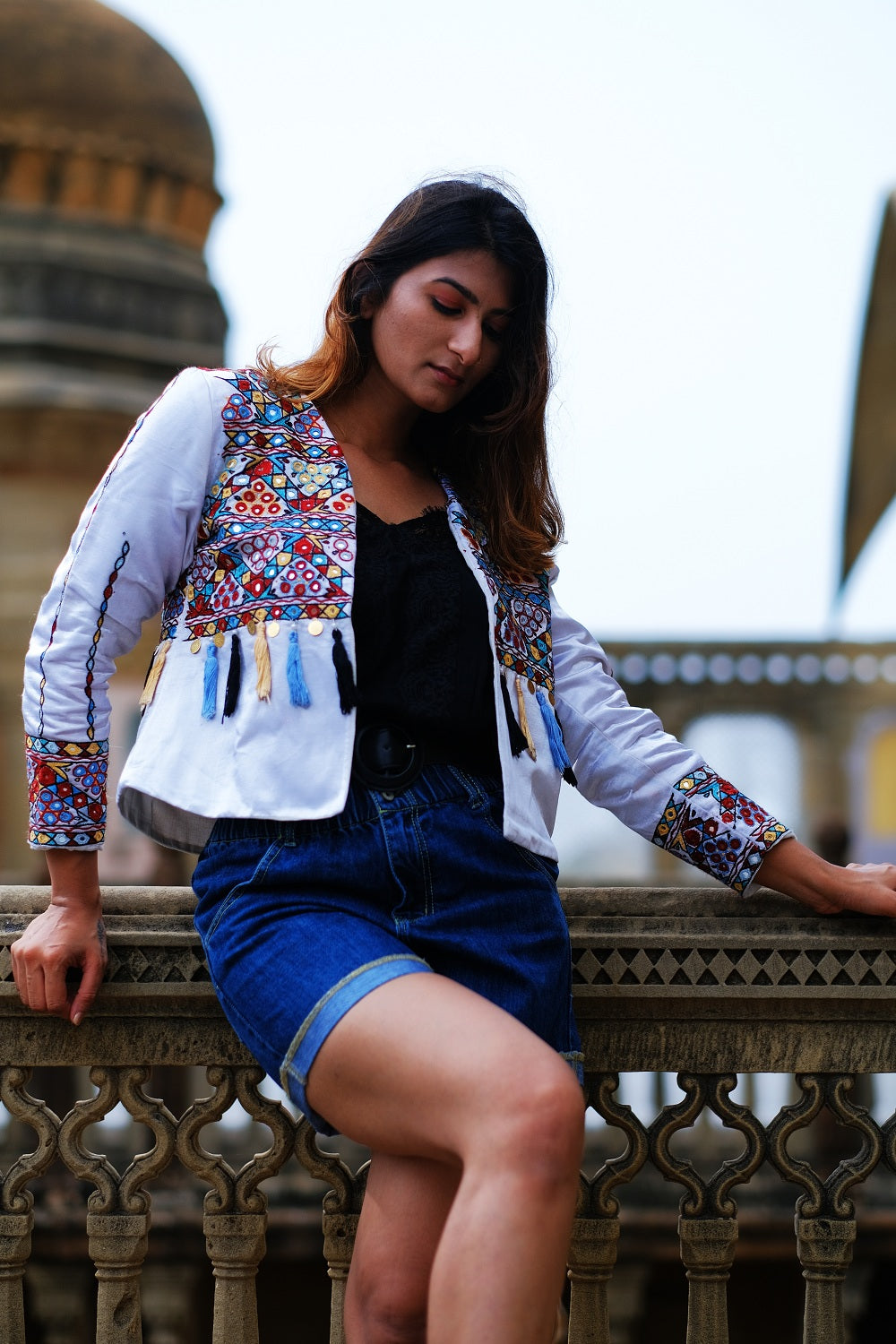 White embroidered jacket