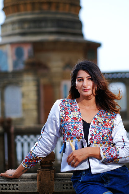 White embroidered jacket