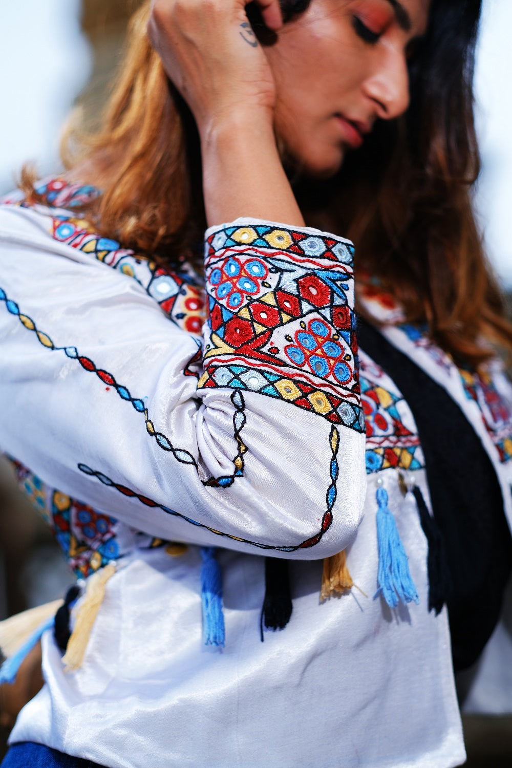 White embroidered jacket