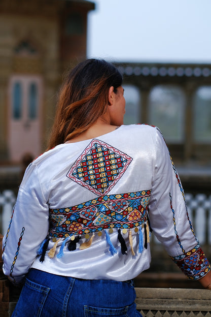 White embroidered jacket