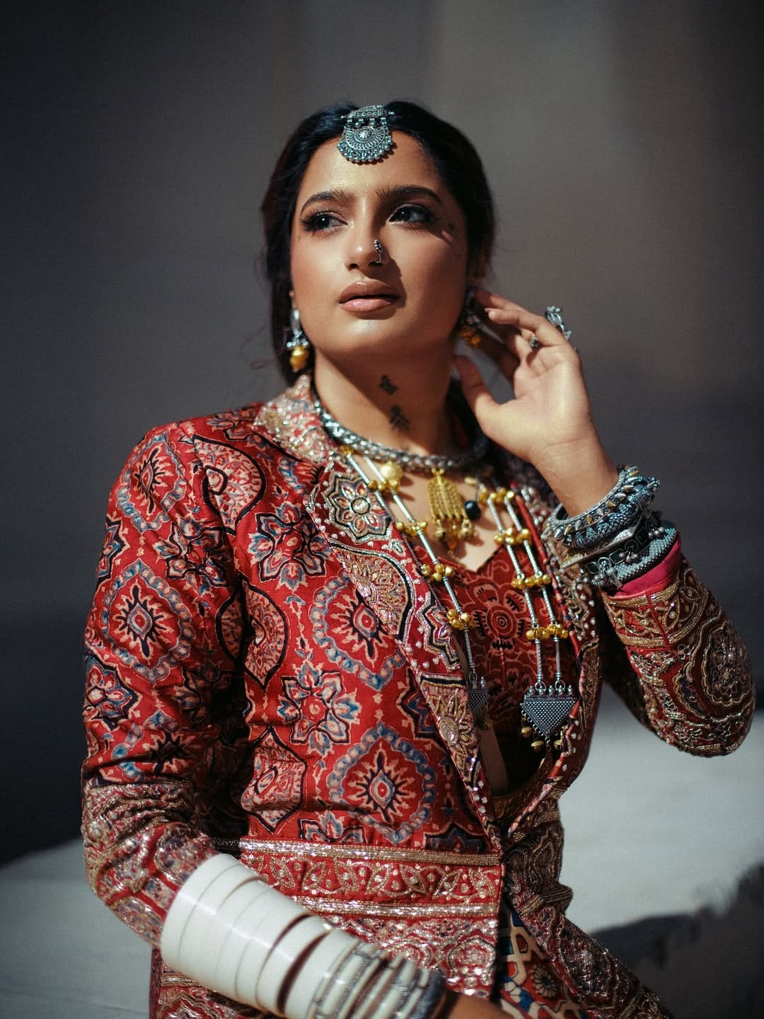 Meetha Khara Blazer + Zenia Saree